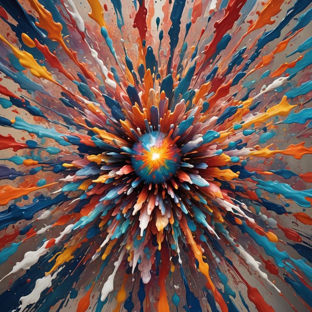 Explosive Paint Art: Inverse Fishbowl World