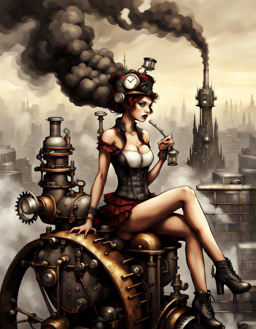 Steampunk black woman - AI Generated Artwork - NightCafe Creator