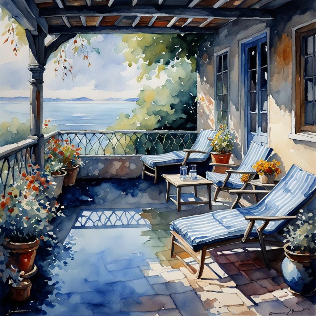 cozy atmospere, watercolor