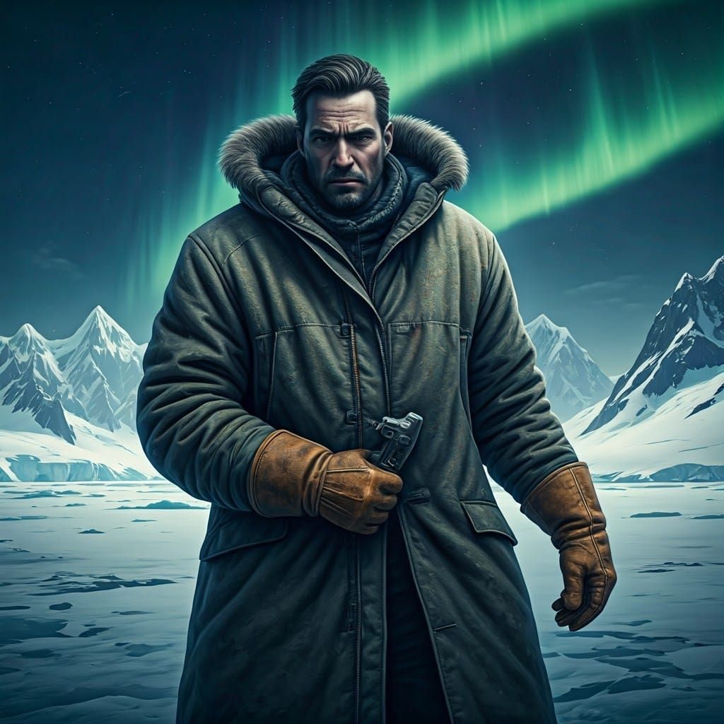 Antarctic Figure in a Post-Apocalyptic Landscape