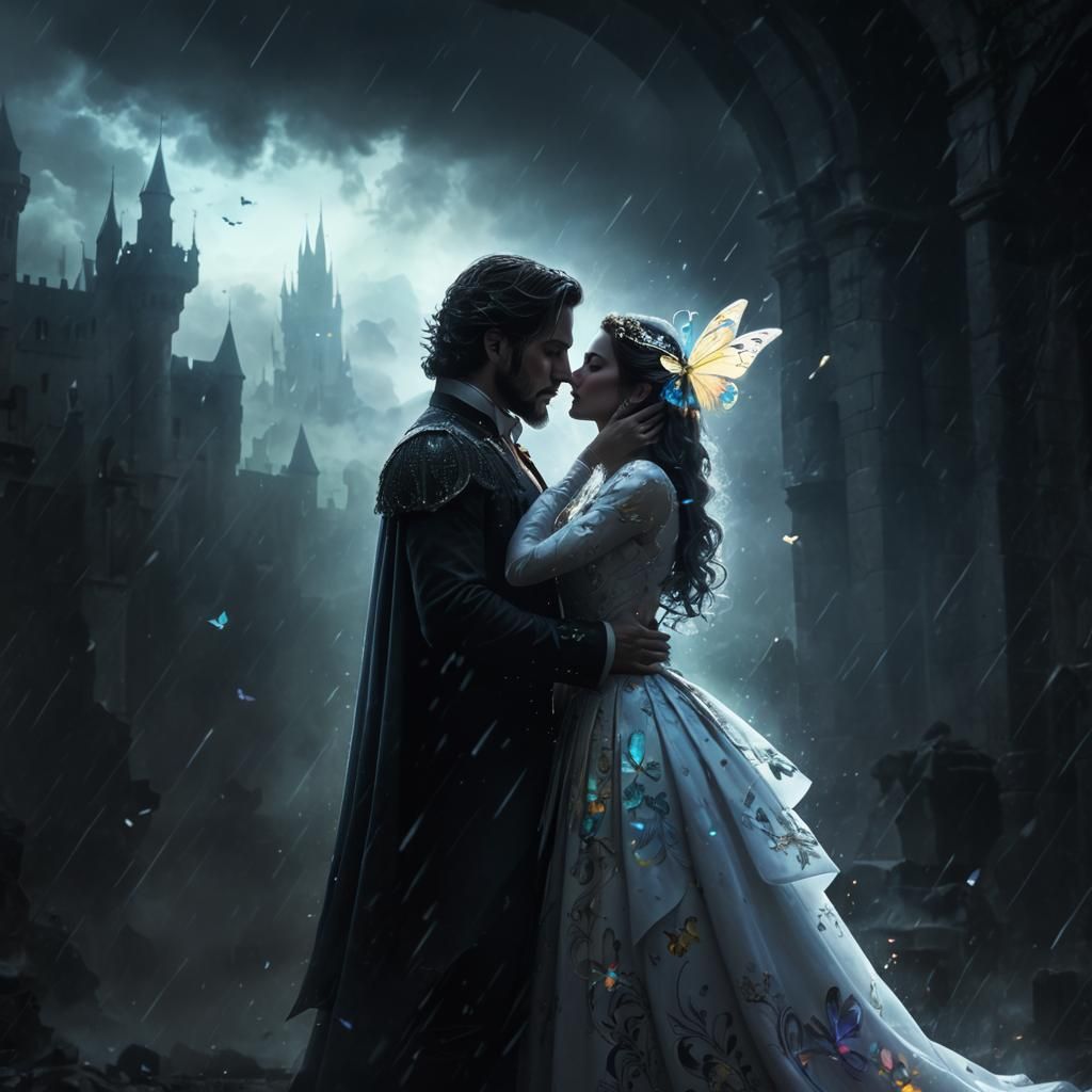 ( raw photo style)2007 super paper Mario Wii character true form Tippi herself is kissing Luigi in a post apocalyptic Dimentio chaos heart r...