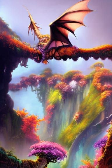 Dragon, enchanted picturesque mighty glorious grand mysterio...