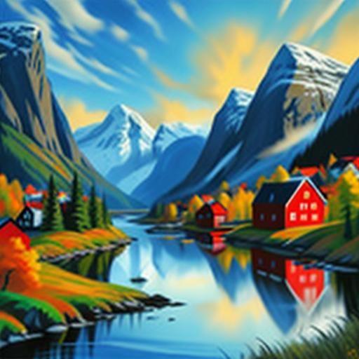 Paint By Number Masterpiece Of Norway - Ai Generated Artwork 