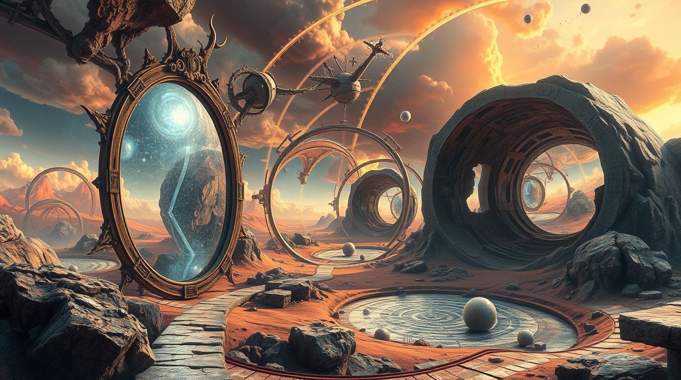 Time-worn mirrors reflect impossible dimensions