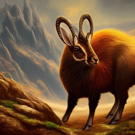 Jackalope Tahr - AI Generated Artwork - NightCafe Creator