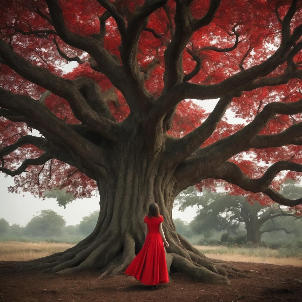 fiction, un-real, surreal: The huge tree on which the beauti...