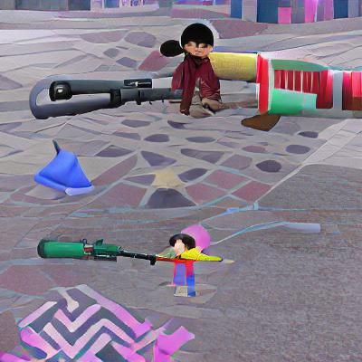 A homeless child searches for a magical riffle in order to k...