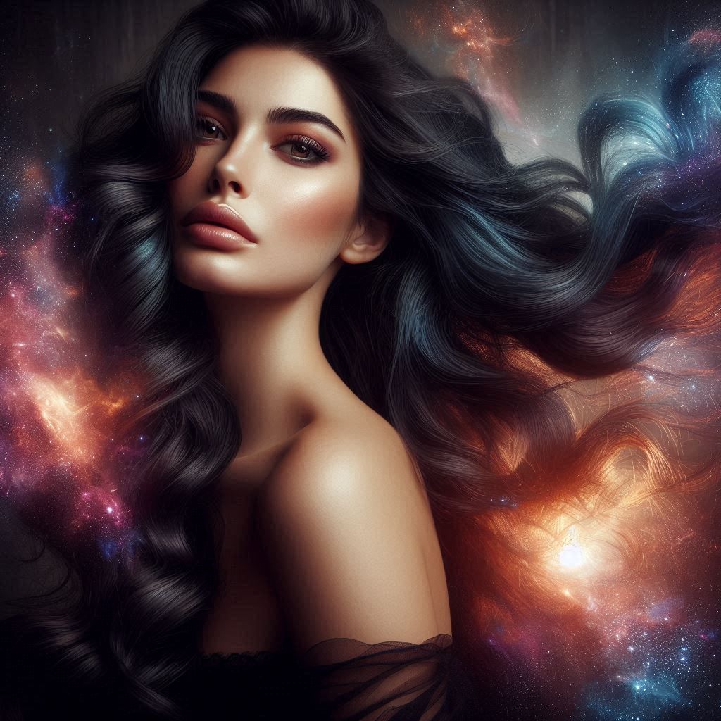 ethereal woman with dark hair