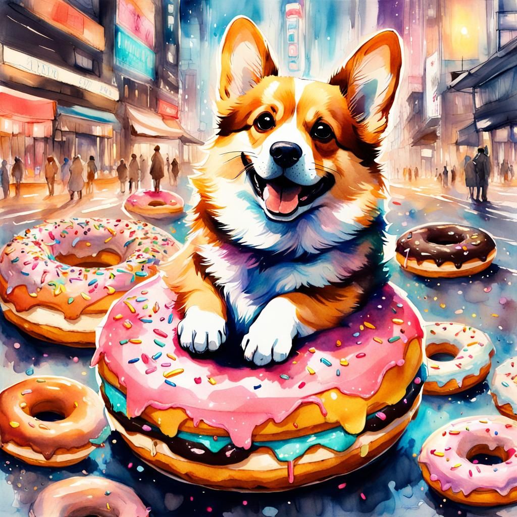 Corgi Donut - AI Generated Artwork - NightCafe Creator