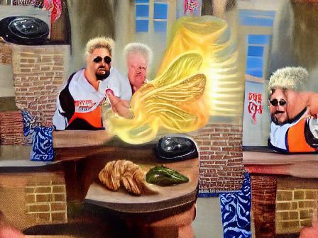 The Annunciation of Guy Fieri oil on canvas detailed paintin...