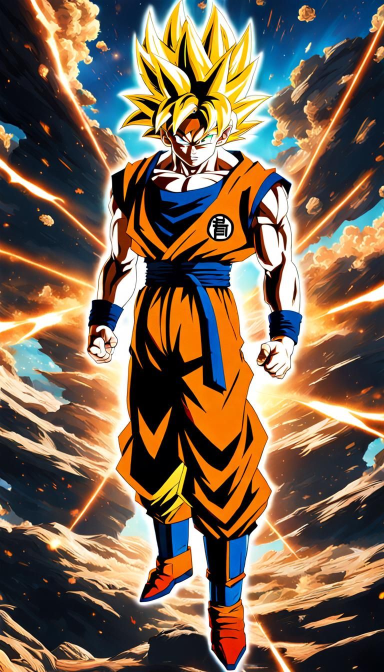 Goku going super saiyan - AI Generated Artwork - NightCafe Creator