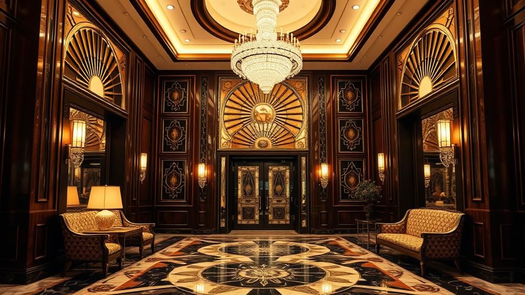 entrance in a magnificent art-deco hotel  by @noahmoresecrets