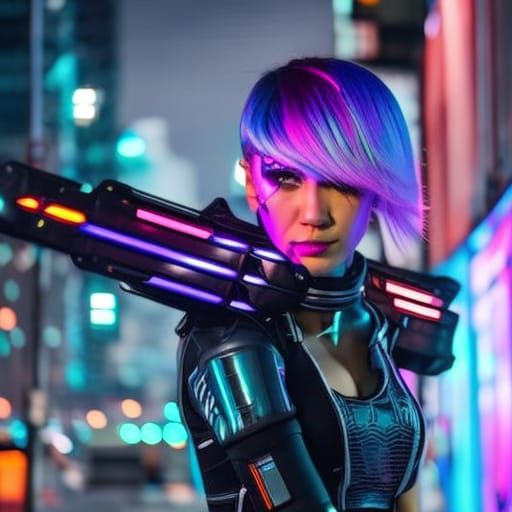 cyberpunk cyborg woman