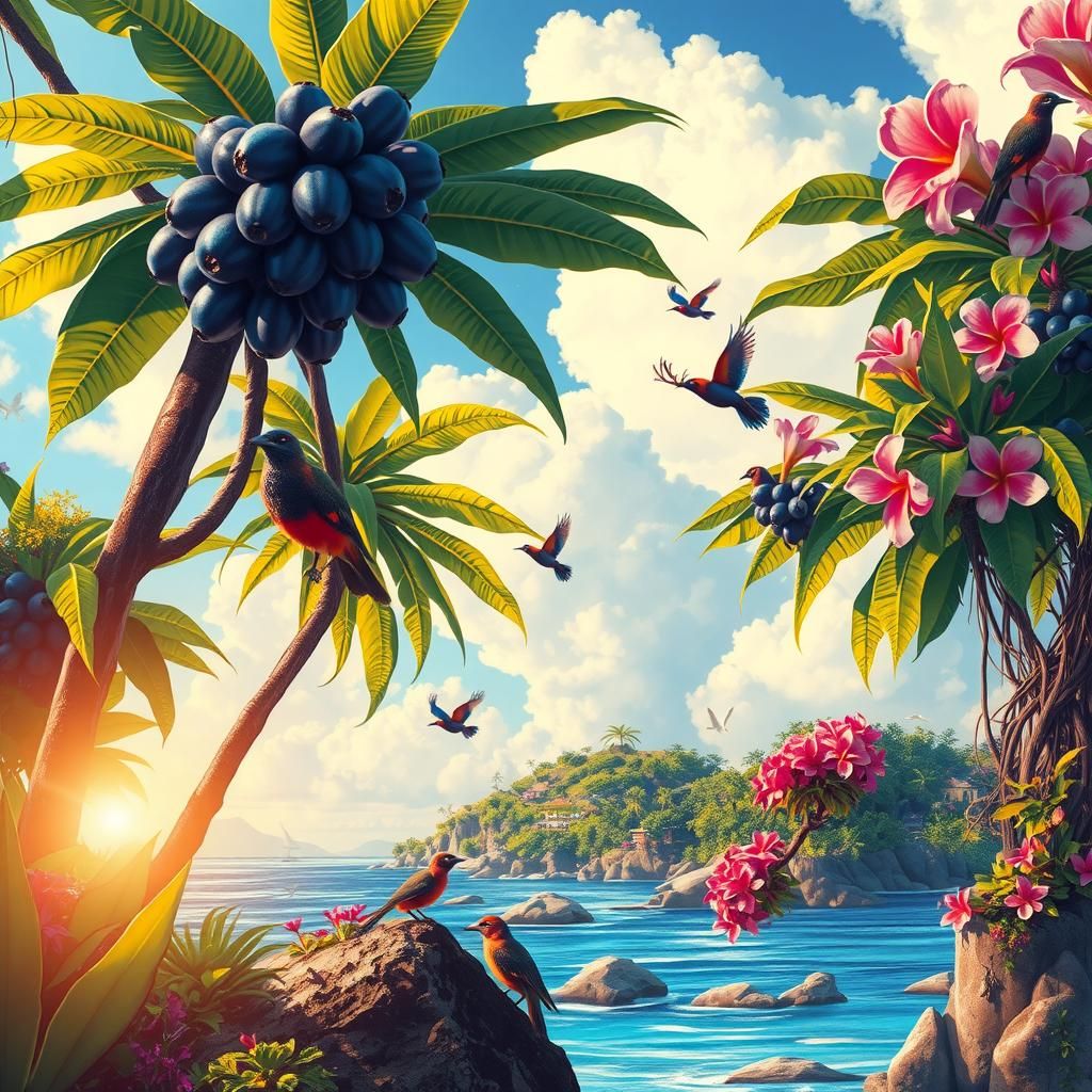 Beautiful morning on an island