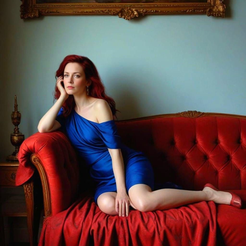 Hyperrealistic Portrait of a Confident Lady in a Vibrant Lan...