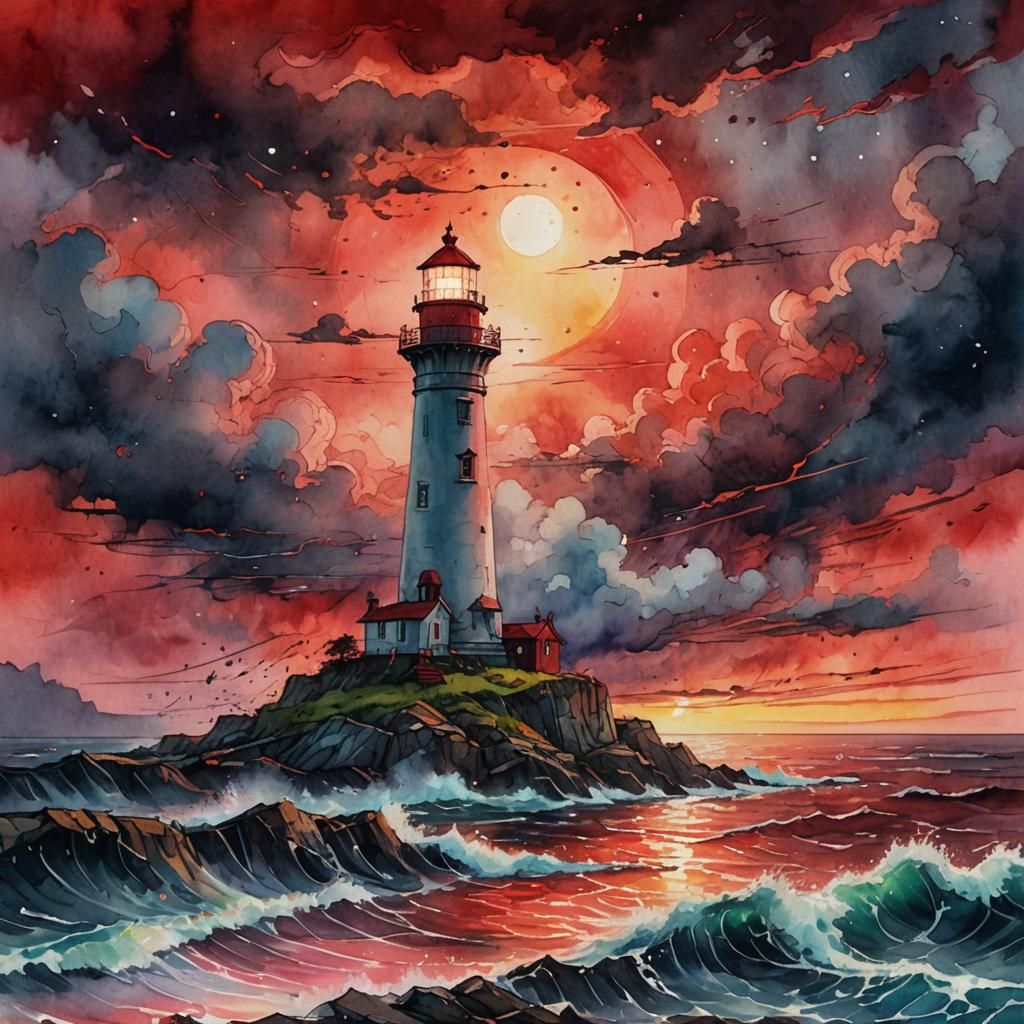 Lighthouse Sunset  by @Hilo Girl