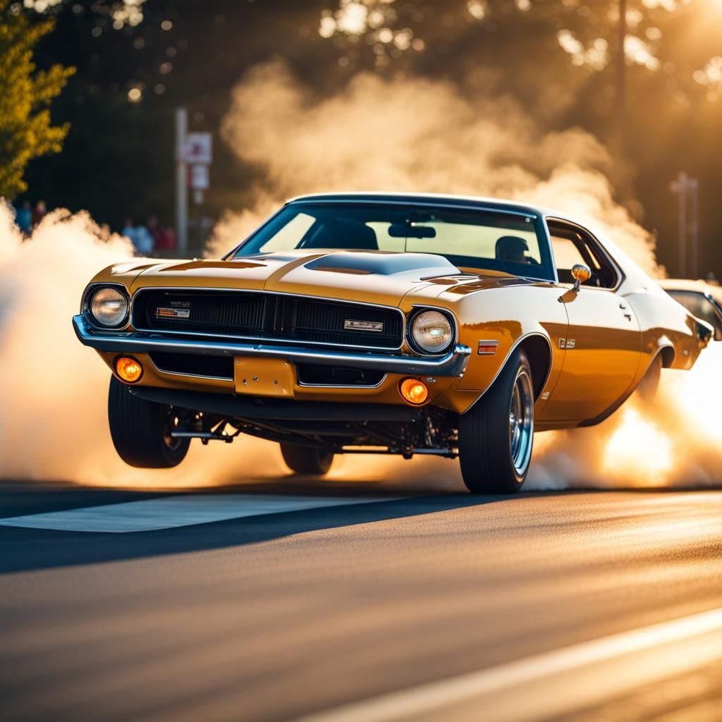 70s muscle car drag race