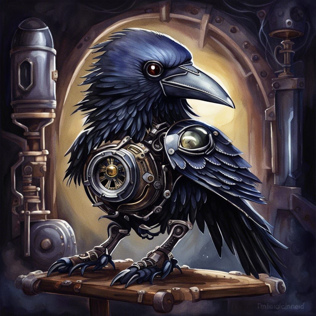 Steampunk Raven - AI Generated Artwork - NightCafe Creator