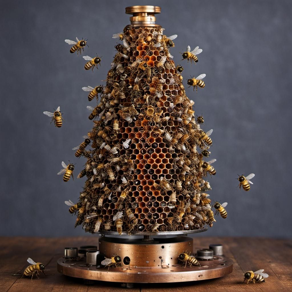 Honey bees making a Christmas tree  by @undefined
