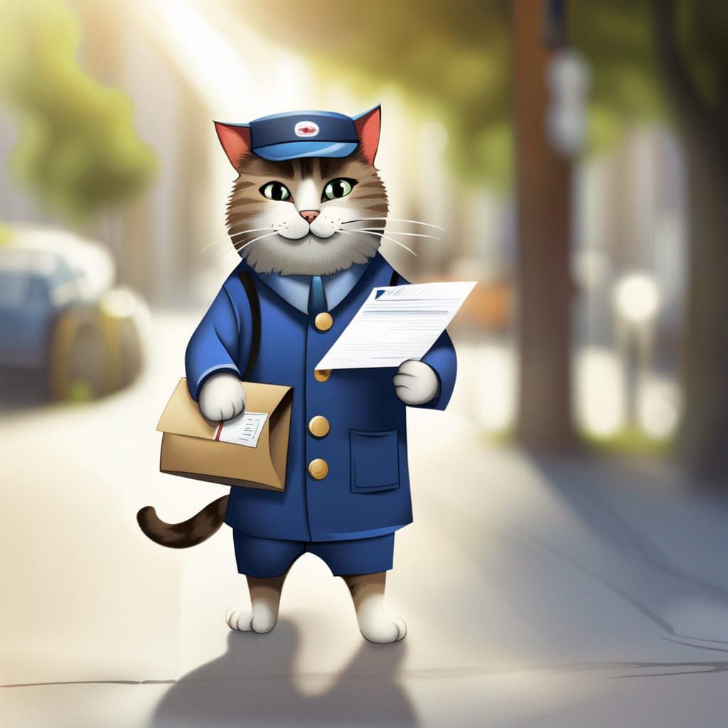 Cat Mail Carrier - Made with SDXL 0.9 on NigthCafe (and entered in the Cats  With Jobs challenge) : r/nightcafe