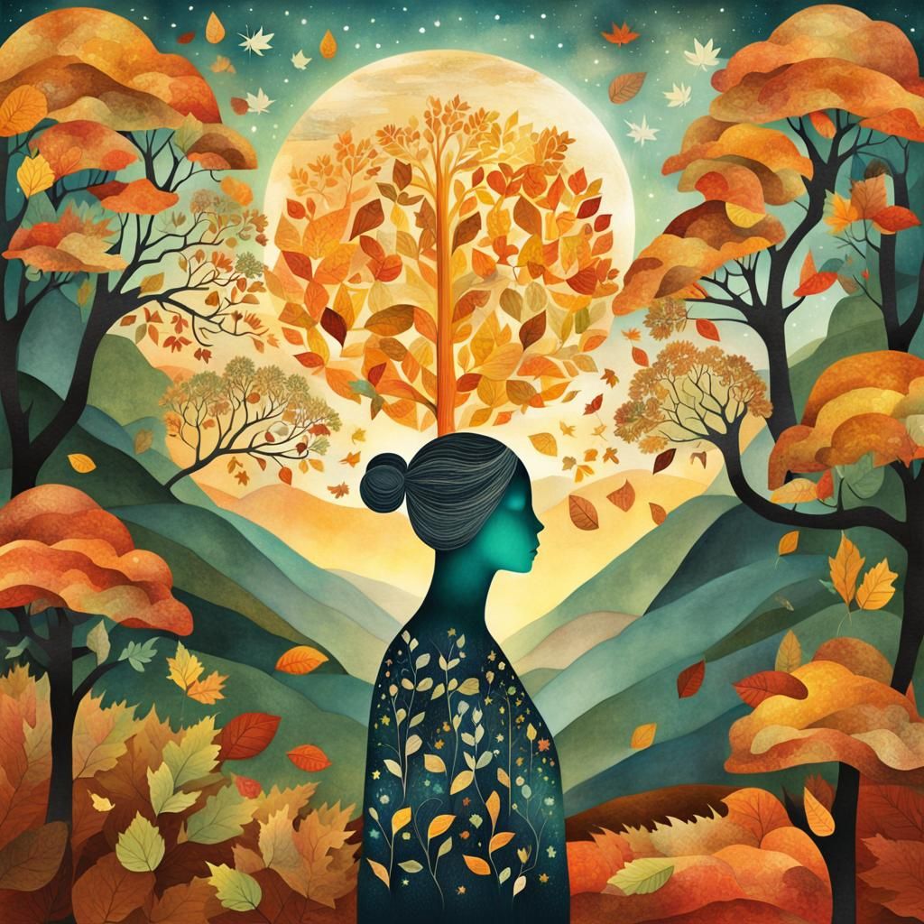 Fall Paper Collage Art 8K digital artwork by Amanda Clark an...