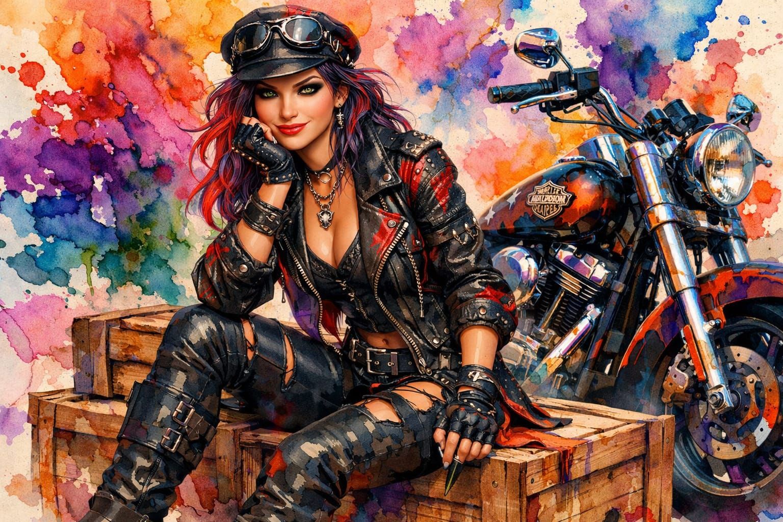 Wild Biker Girl  by @Tolino