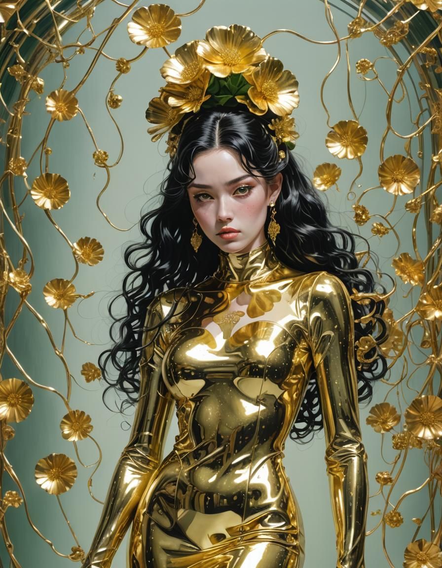 Golden Latex Dress #27