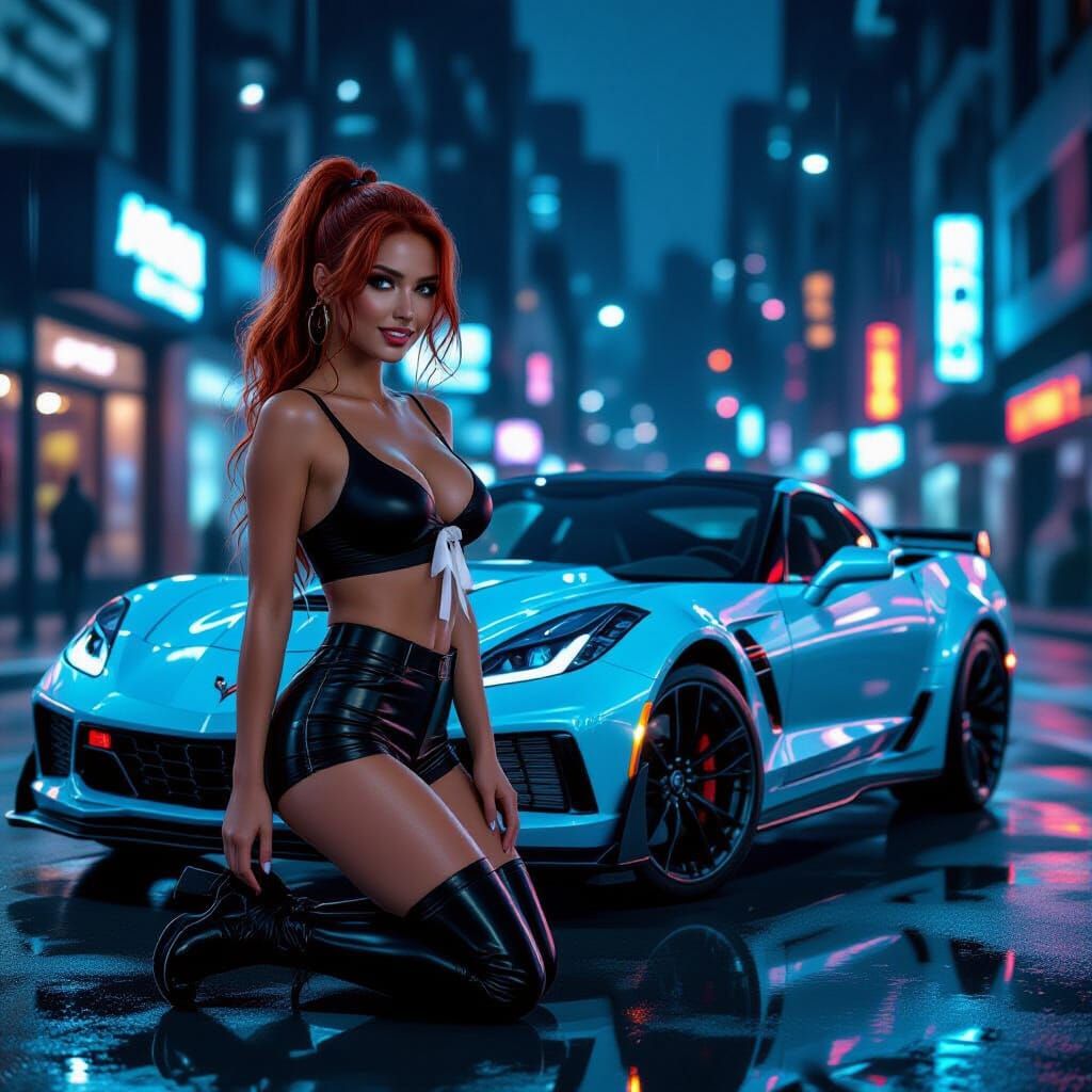 A girl and her Vette...