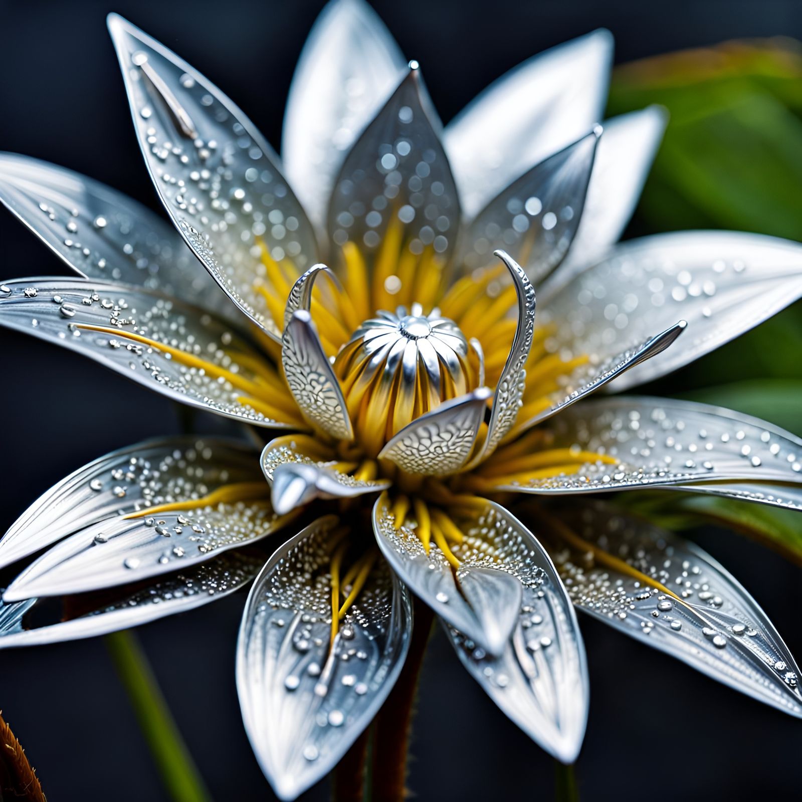 flower made of silver  by @Hani