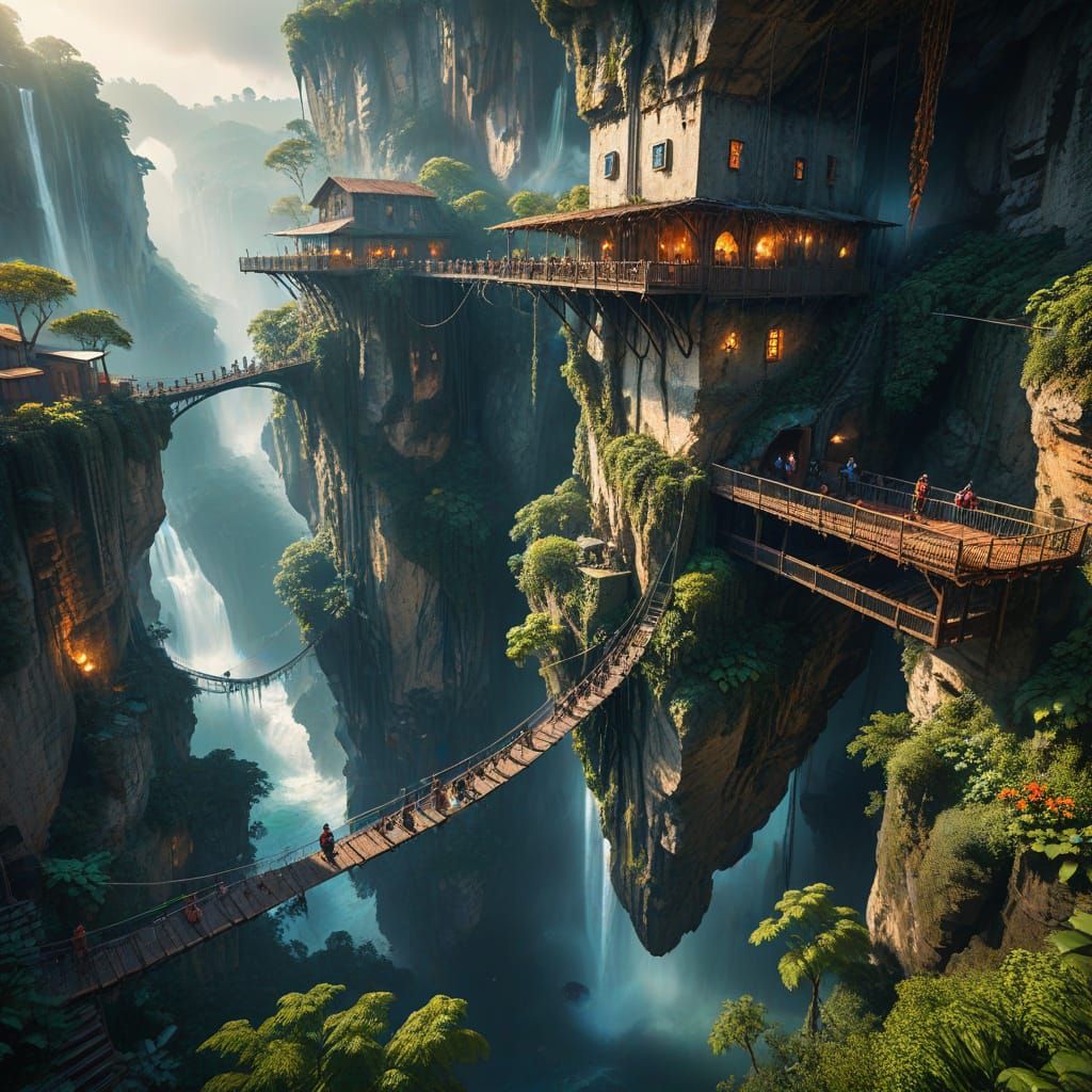 Upside-Down City: Conceptual Aerial View