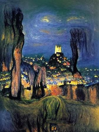 At night