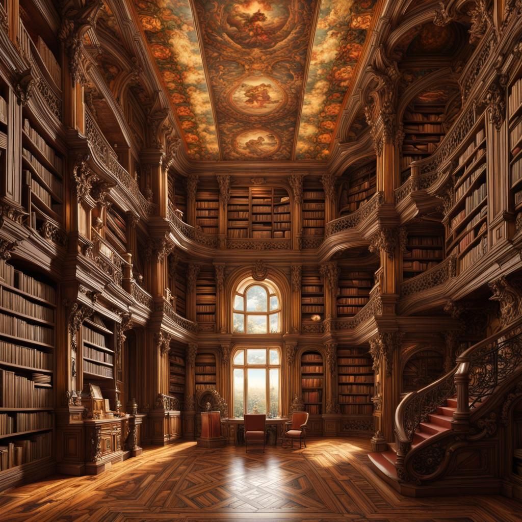 A very beautiful huge library - AI Generated Artwork - NightCafe Creator