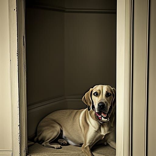 dog in the house