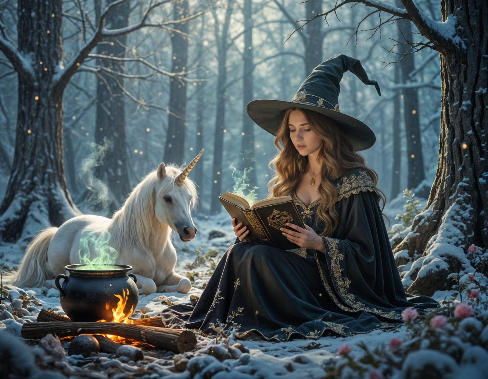 Witch and unicorn   by @Summerchild