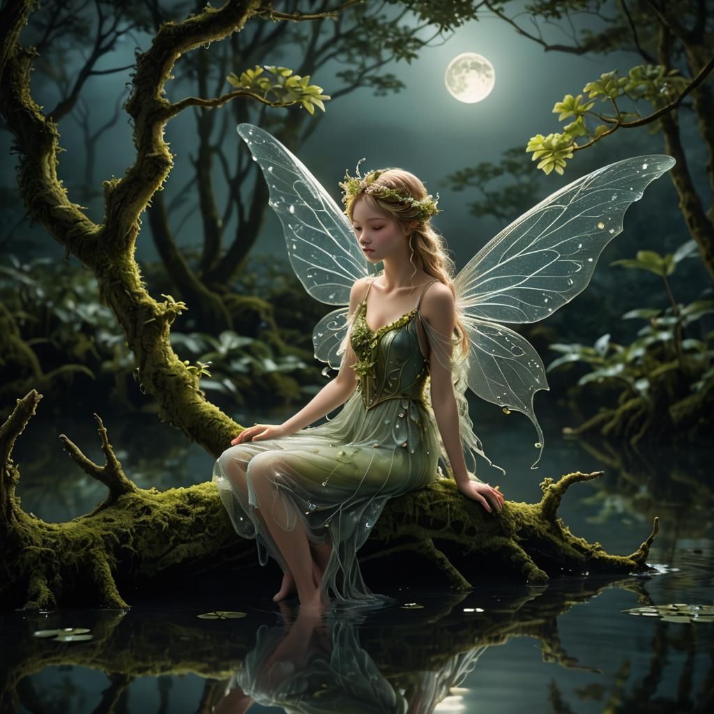 forest fairy in the moonlight