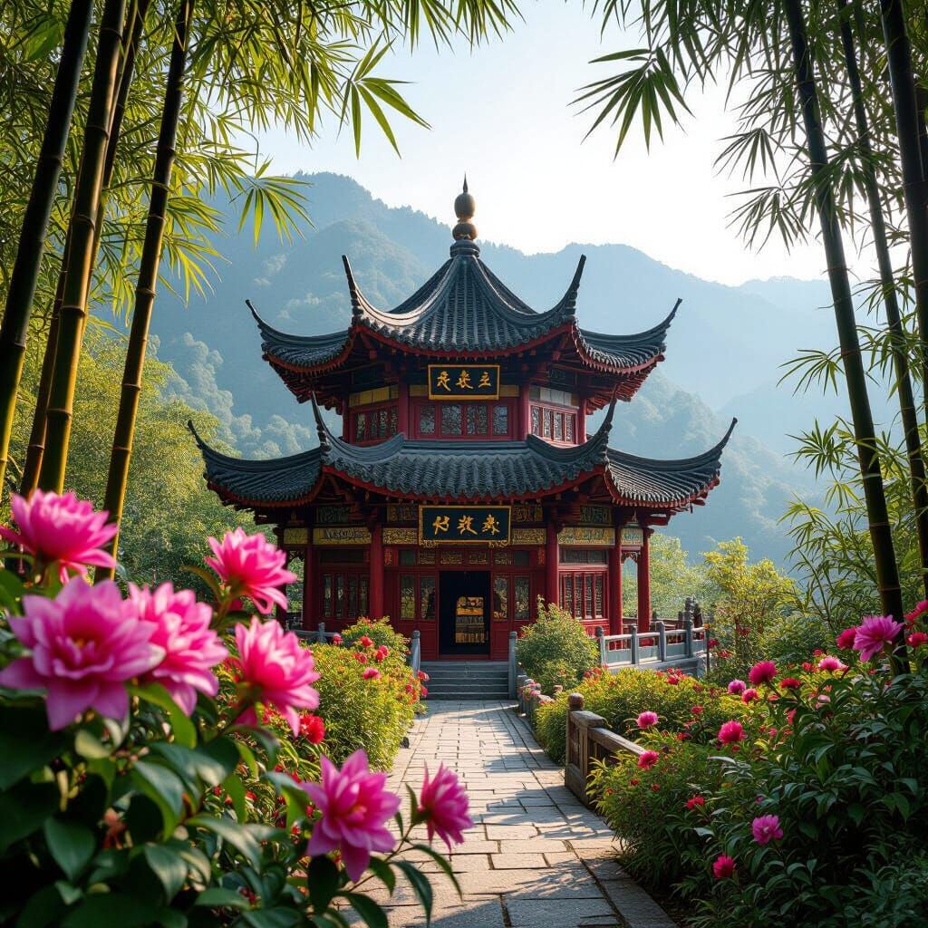 A beautiful Chinese temple  by @SpyderTea