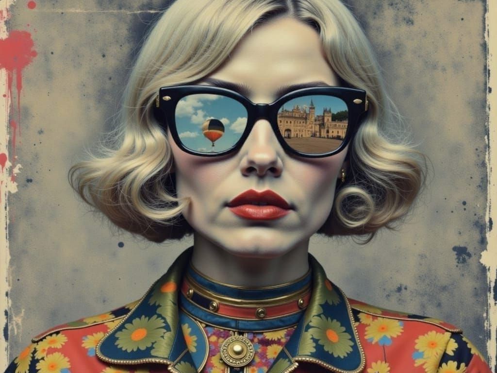 Iris Apfel, Reflections in your eye glasses, see the world in your eyes, Pablo Picasso Amadeo Modigliani, suede texture, black and white new...