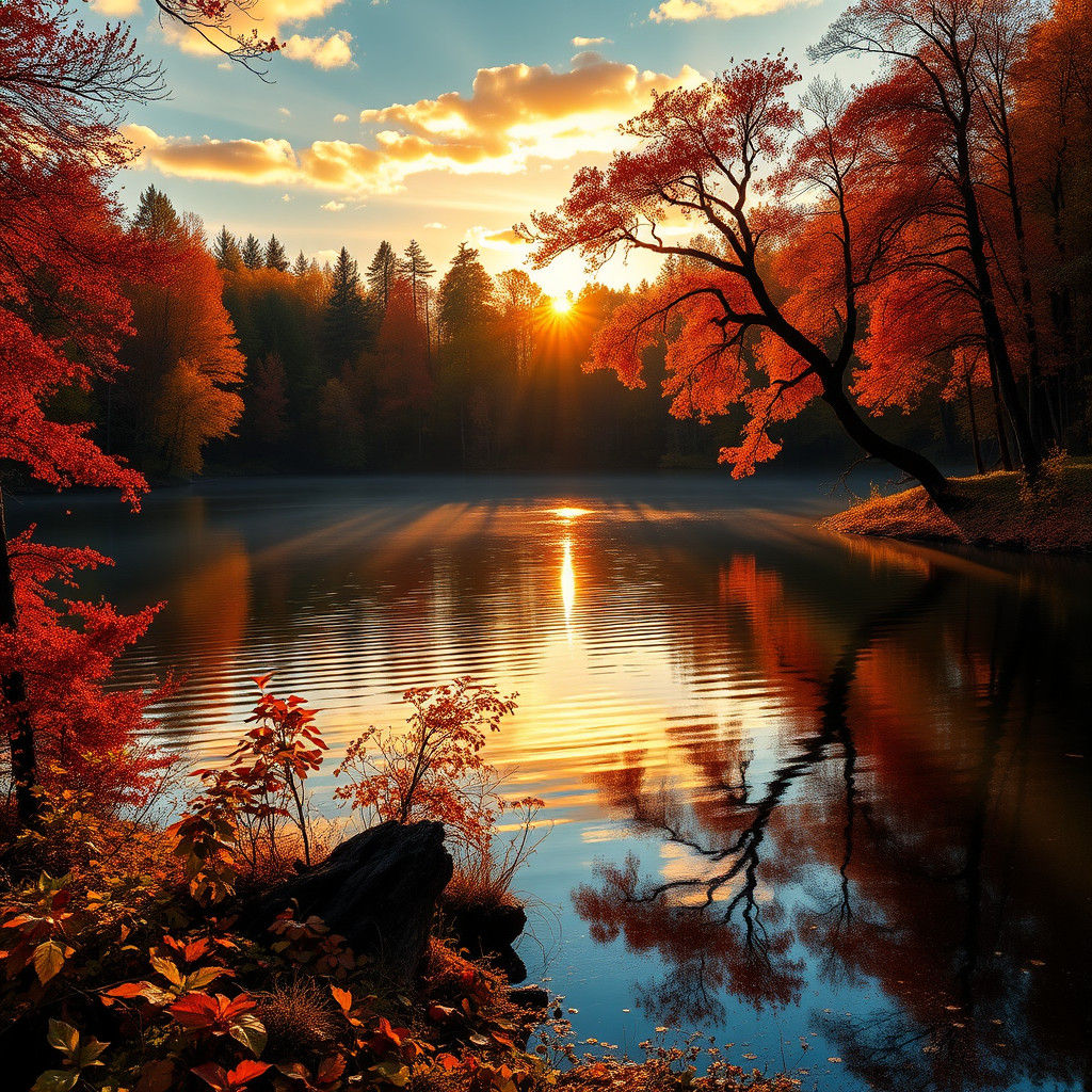 Sunrise in Autumn  by @Ryota Muranaka