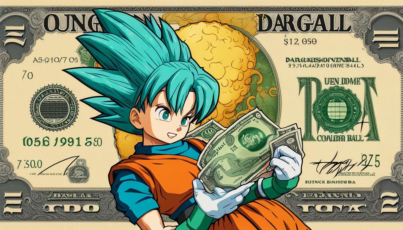 Bulma (Dragon Ball) A color banknote Art