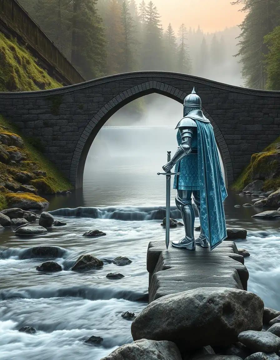 A majestic royal knight stands proudly