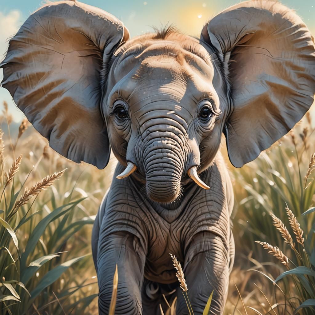 A cute baby elephant   by @The Crazy One