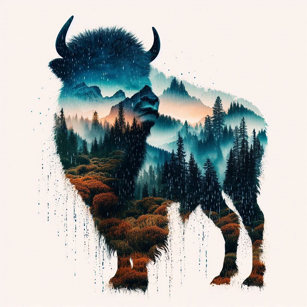 double exposure beautiful fantasy portrait landscape..