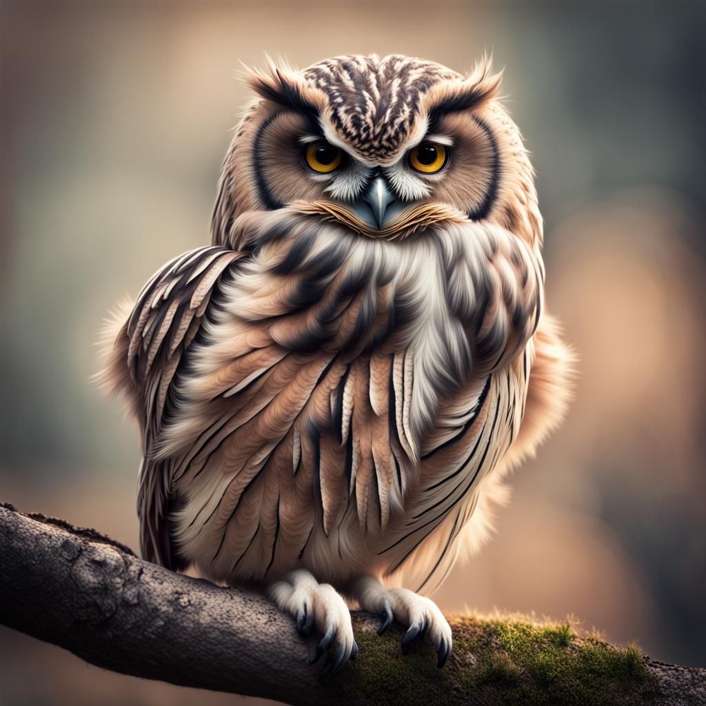 Fluffy Owl - AI Generated Artwork - NightCafe Creator