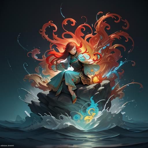 sea with waves and a storm inside a glass Hyperrealistic, sp...