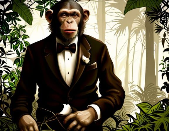 Smart Dressed Chimp - AI Generated Artwork - NightCafe Creator