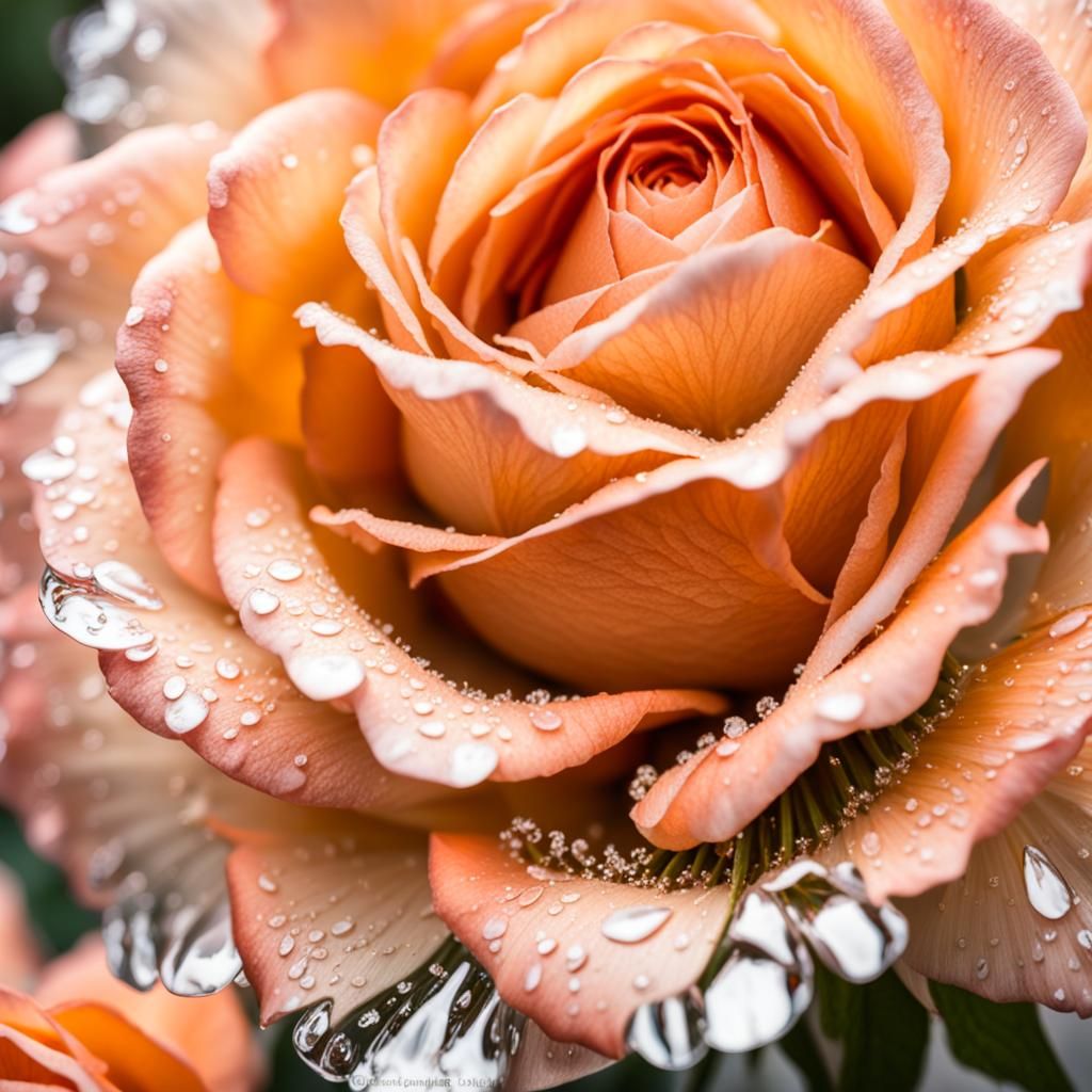 Sunlit Peach Rose in Professional Photography