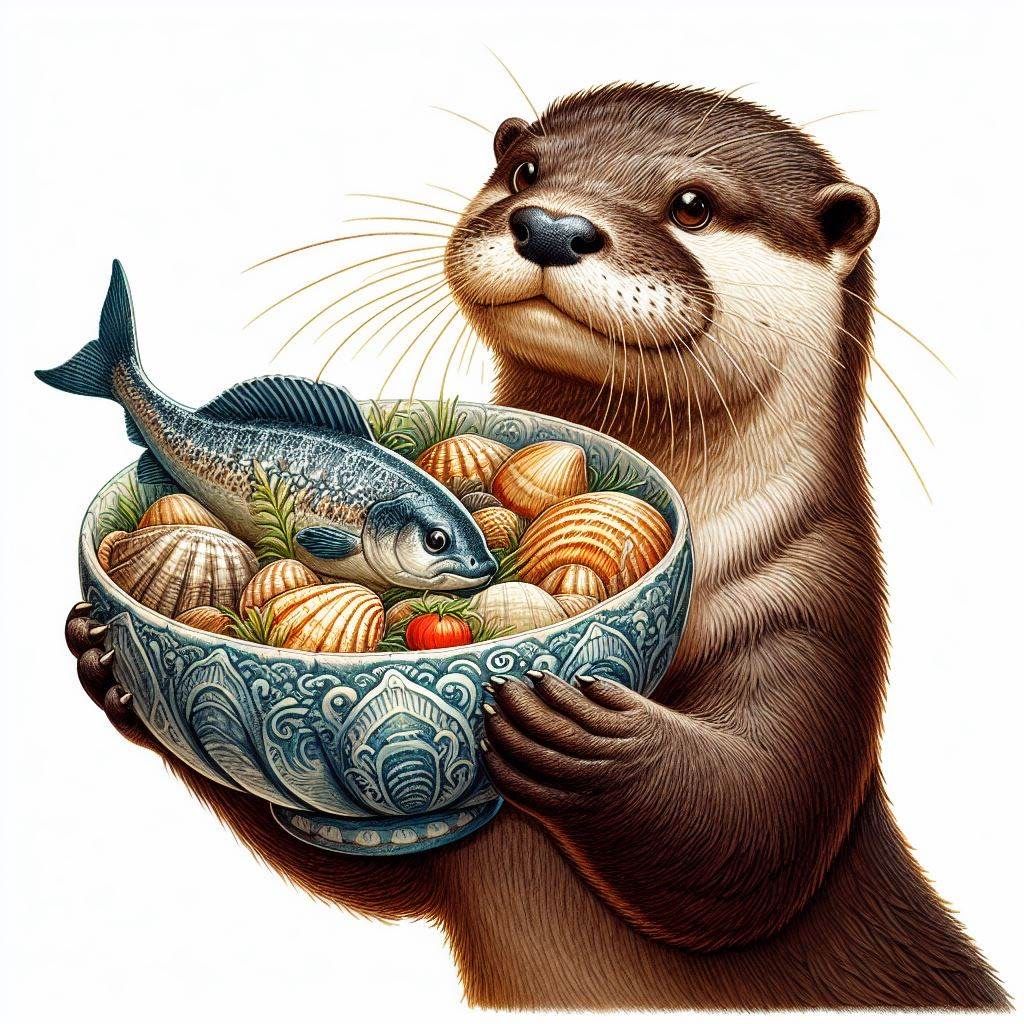 Potter Otter's Seashell Soup Bowl