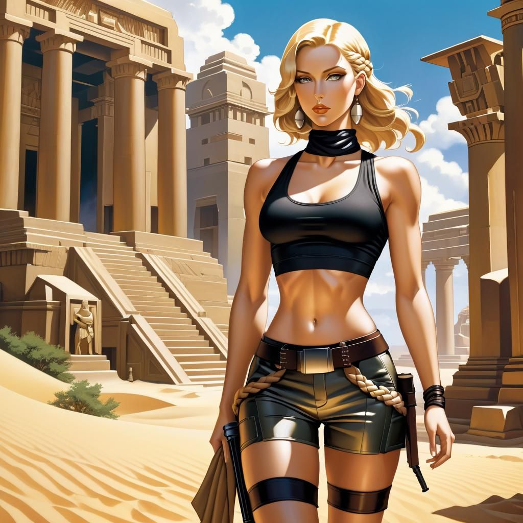 Art Deco Anime Goddess of Adventure