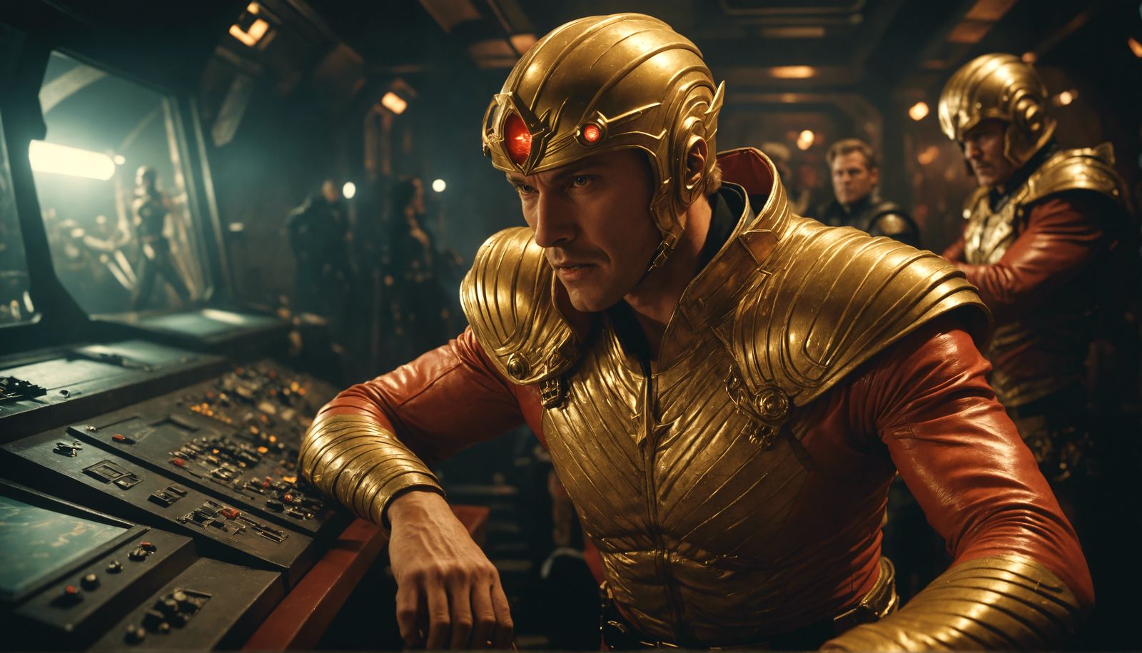 <lora:illusional:1.0> <lora:Hermoso:1.0> "Flash Gordon", Cin...