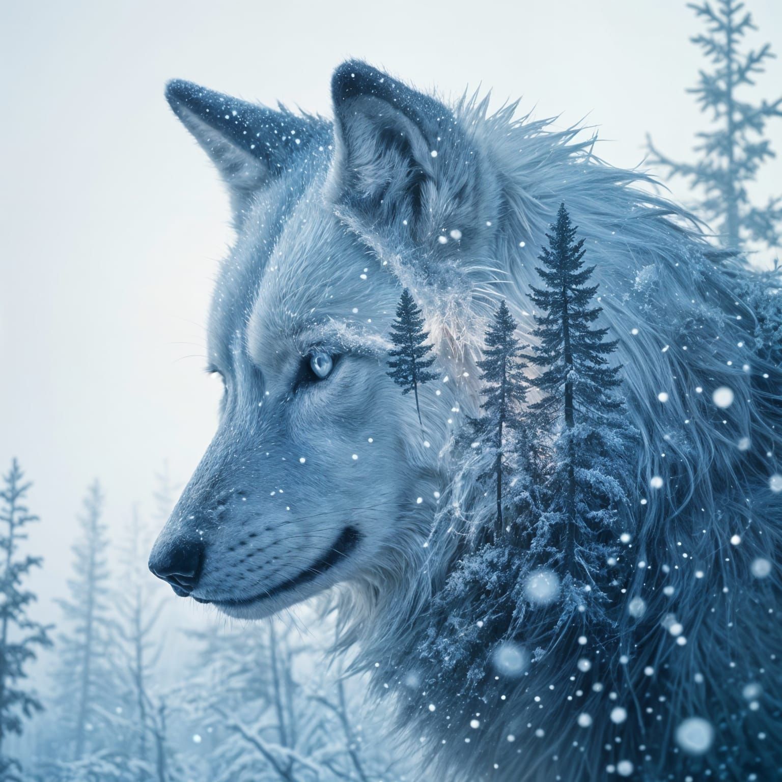 Wolf double exposure  by @Mike Ritchie